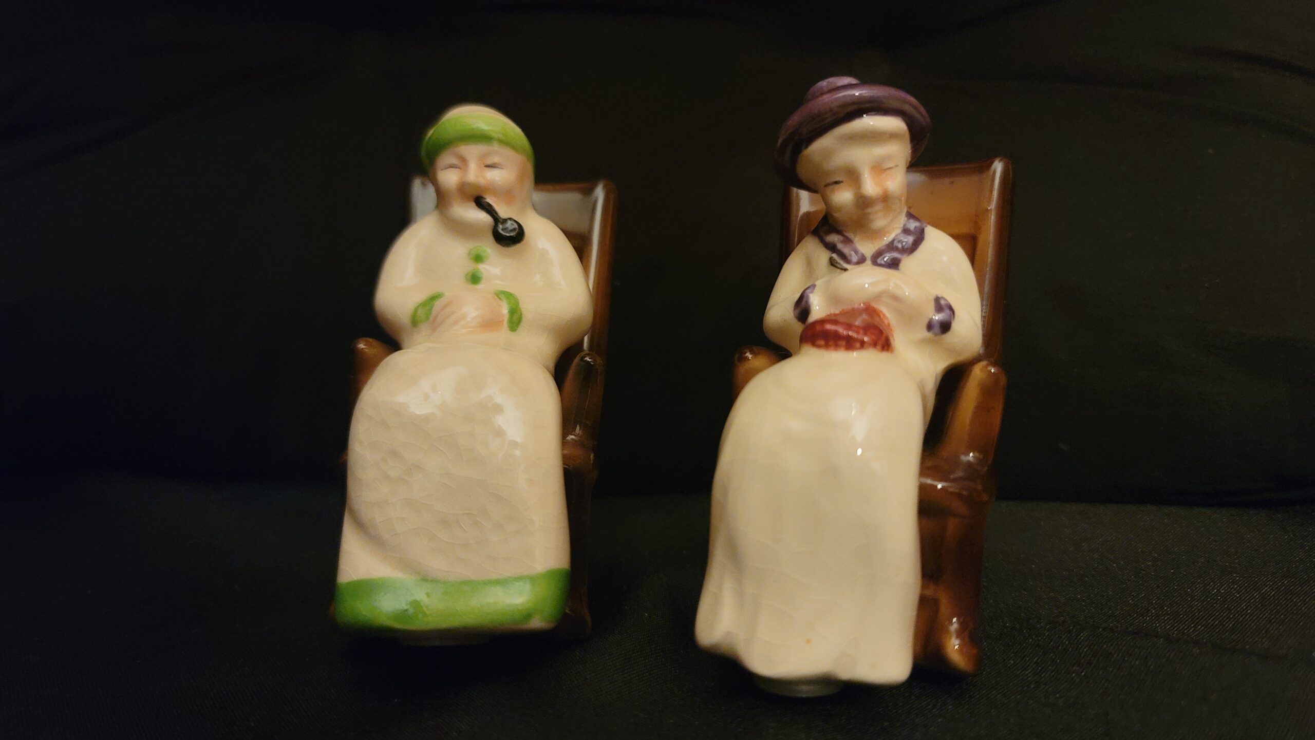 Vintage Salt and Pepper Shakers / Norcrest / Granny in Rocking Chair / Made in Japan