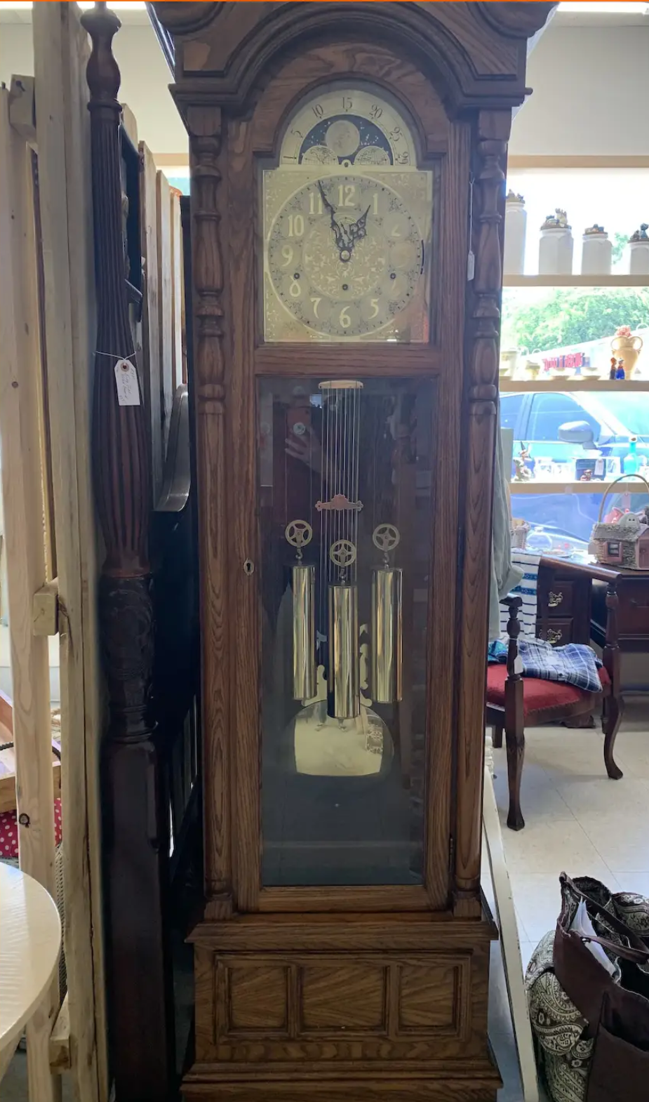 Solid Oak Cabinet Ridgeway Grandfather Clock