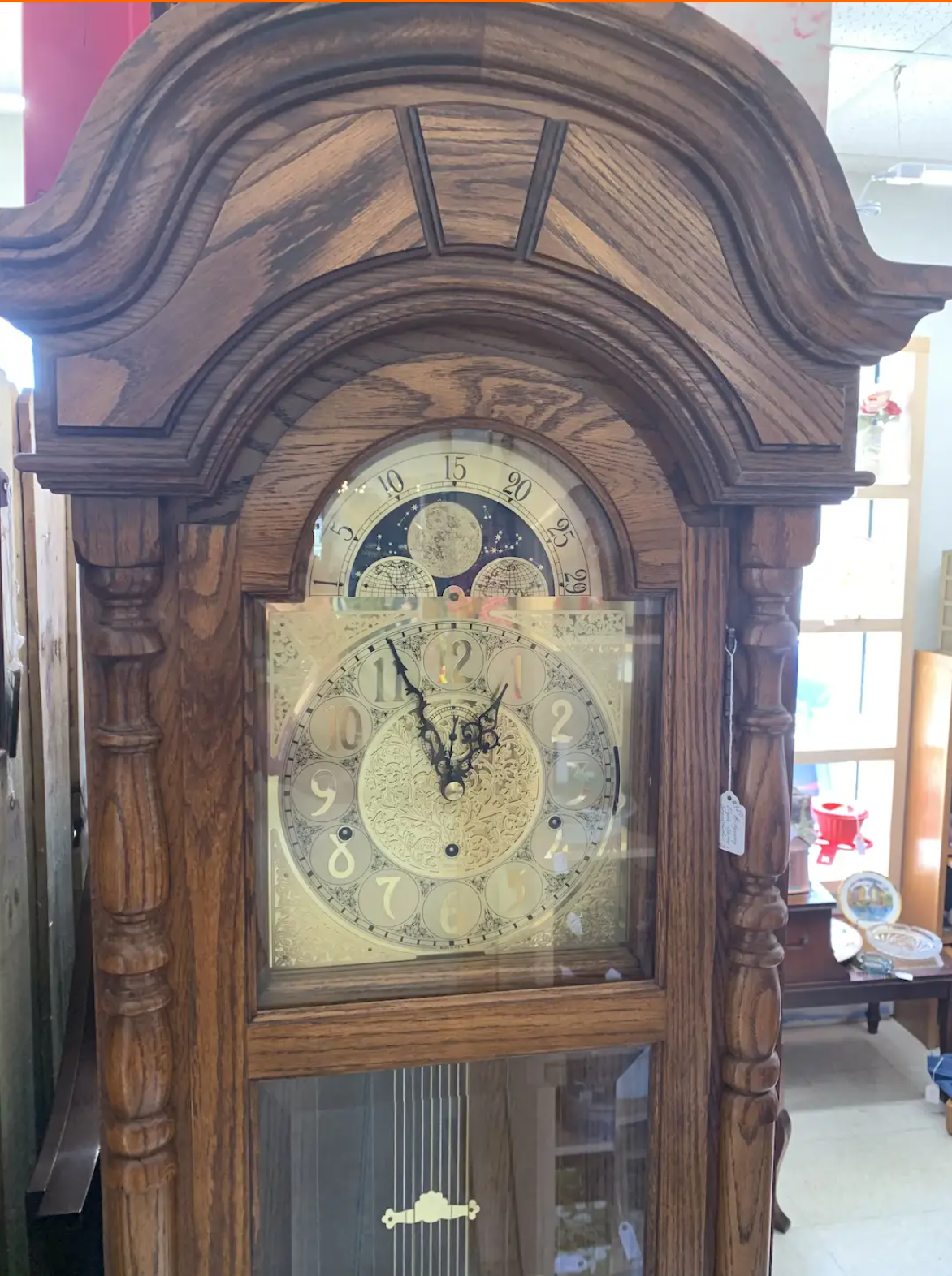 Solid Oak Cabinet Ridgeway Grandfather Clock